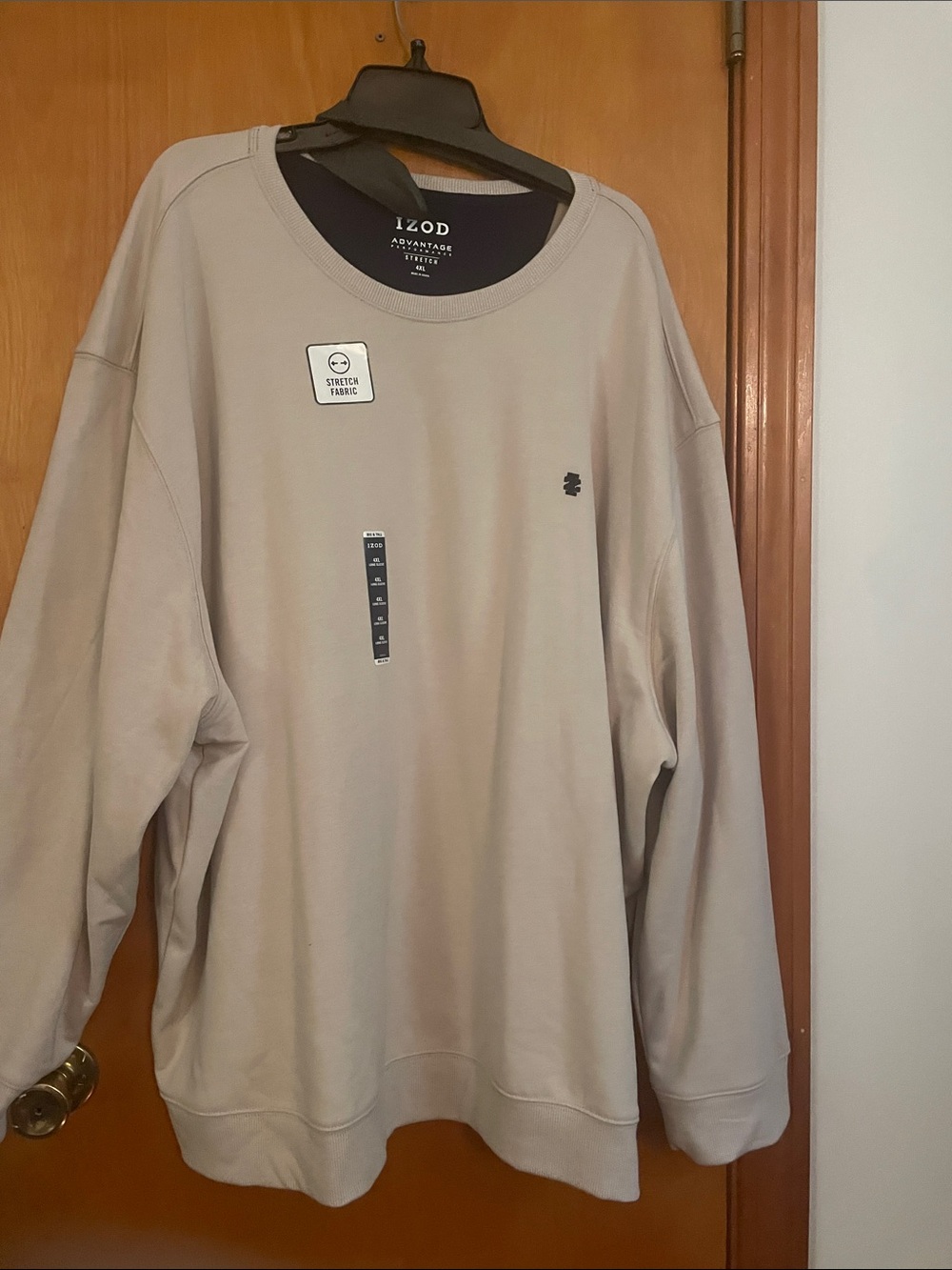 Izod Men's Crewneck Pullover in Beige